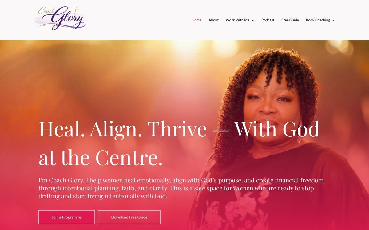 Coach Glory website screenshot