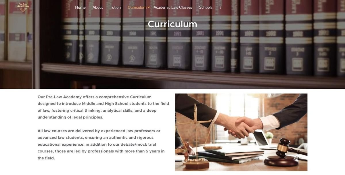 Pre-Law Academy website screenshot
